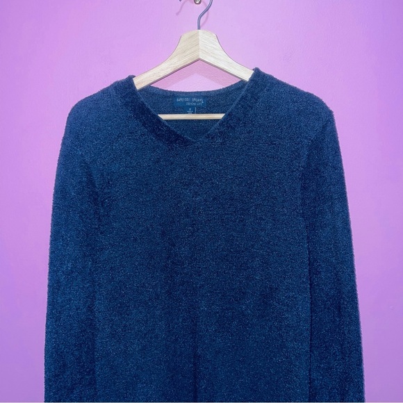 Barefoot Dreams Sweater Men's Small Blue Navy Tidewater CozyChic Lite V-Neck - Picture 2 of 11